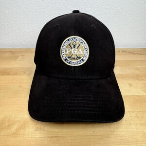 PGA Professional Golfers Association Black Baseball Hat Adjustable Embroidered